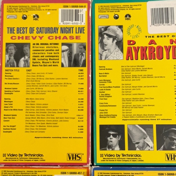 (4) VHS lot of Saturday Night Live Best of! Chevy Chase , Dan Aykroyd, Classics - Picture 4 of 5